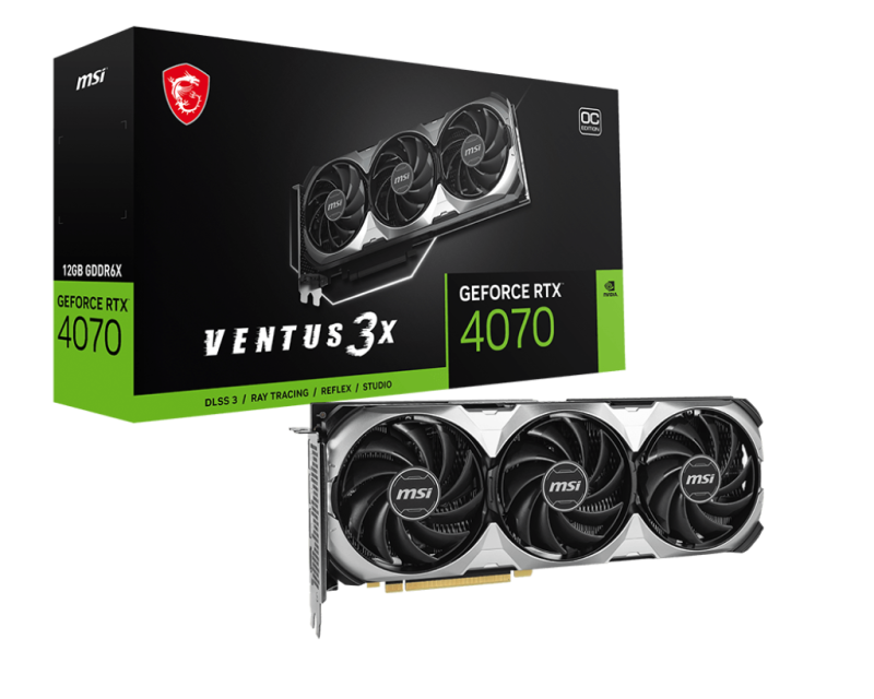 Card màn hình VGA MSI GeForce RTX 4070 Ventus 3X E 12G OC