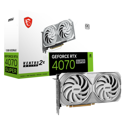 Card màn hình VGA MSI GeForce RTX 4070 Super Ventus 2X White OC 12G GDDR6X