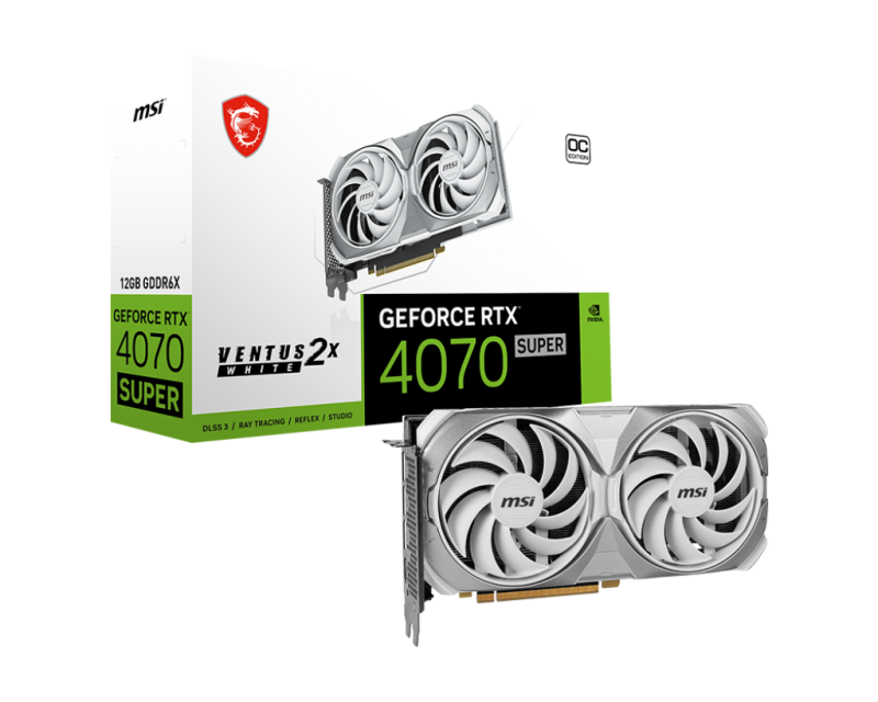 Card màn hình VGA MSI GeForce RTX 4070 Super Ventus 2X White OC 12G GDDR6X