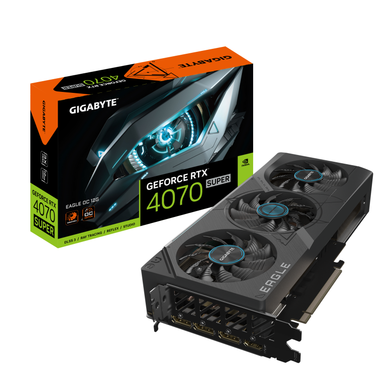 Card màn hình VGA GIGABYTE GeForce RTX 4070 SUPER EAGLE OC 12G (GV-N407SEAGLE OC-12GD)